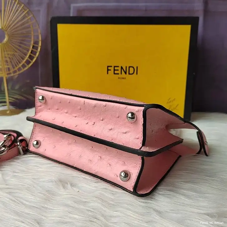 Cheap Bag Ostrich Petite In Fendi Peekaboo Pink Leather ISeeU 0419 HOT SALE